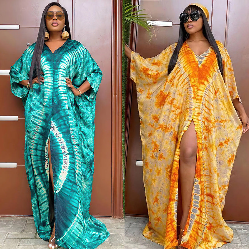 Women's African Ethnic Style Retro Gown Printed Large Swing Dresses
