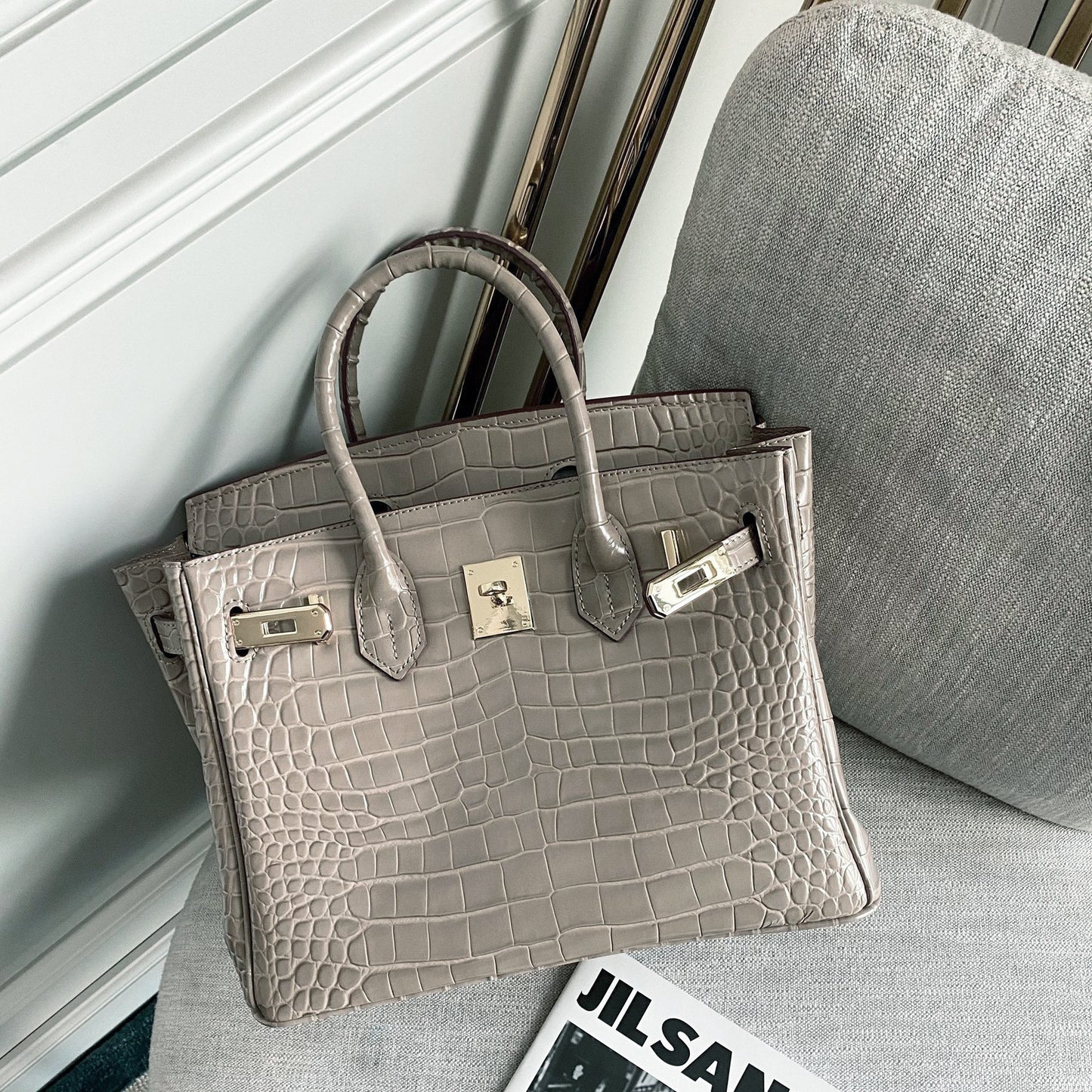 Pattern Genuine Leather Large Capacity Female Handbags