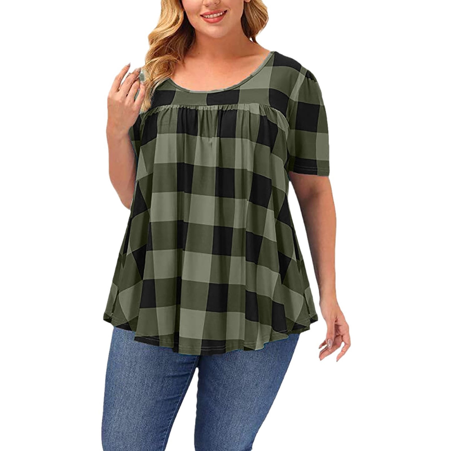 Women's Summer Sleeve Round Neck Loose Printed Women's T-shirt