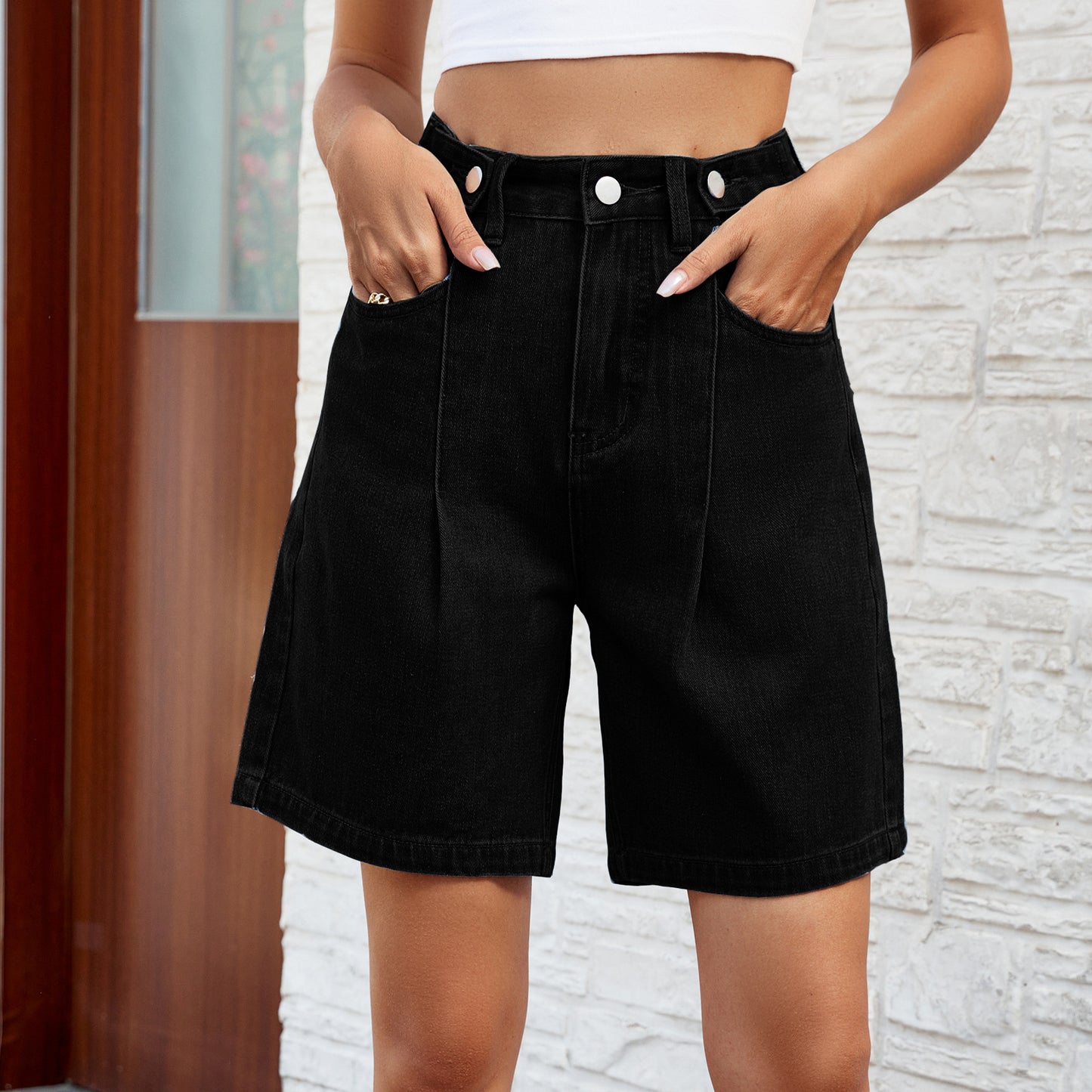 Pretty Elegant Washed Waist Adjustable Denim Women's Jeans