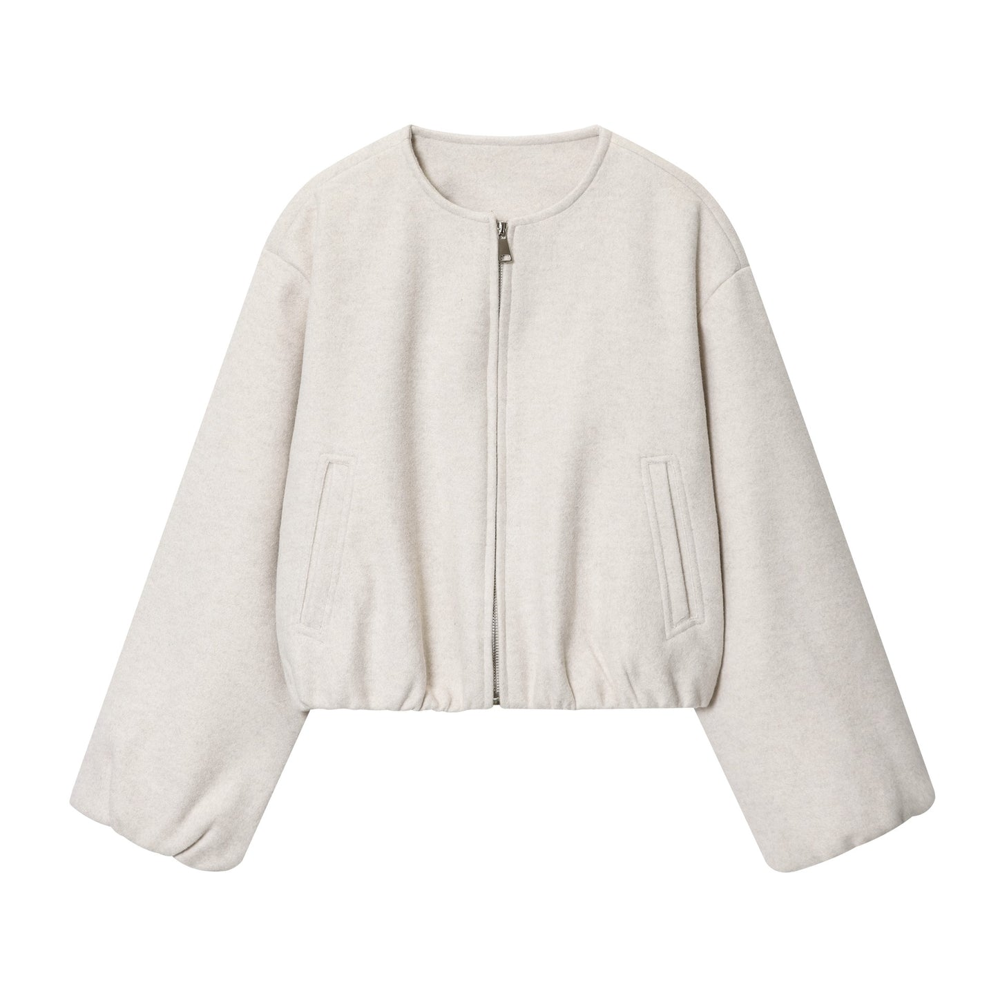 Women's Elegant Round Neck Soft Bomber Shorts