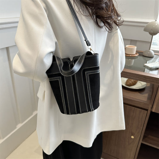 Women's Color Contrast Early Spring Niche Simple Shoulder Bags