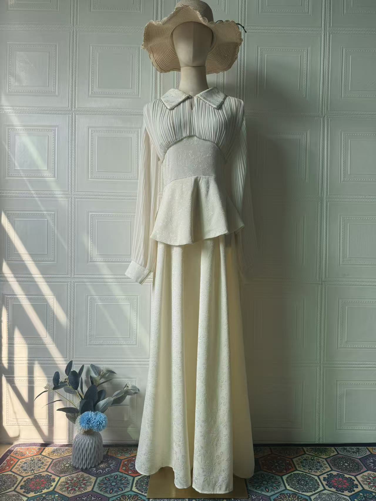 Women's Elegant Soft Temperament Lapel Long Sleeve Dresses