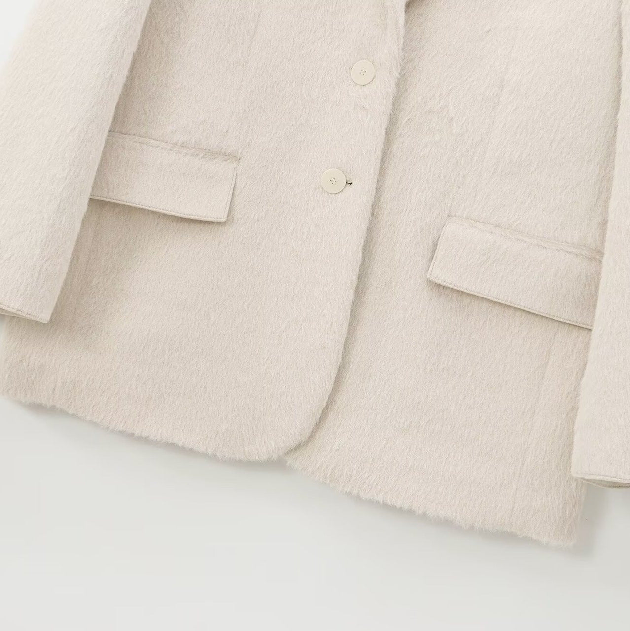 Women's Lapel Long Sleeve Faux Fur Effect Blazers