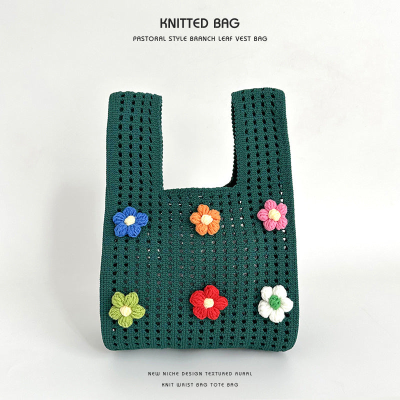 Women's Knitted Wool Version Versatile Hand Carrying Handbags