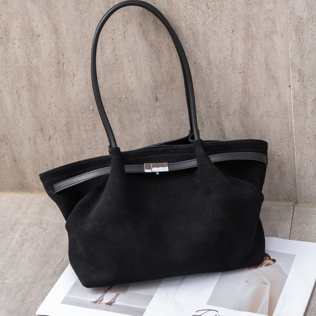 Stylish Niche Design Frosted Suede Portable Handbags