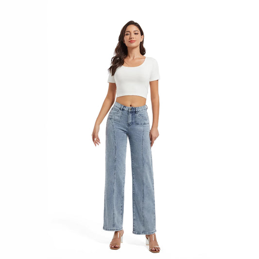 Slouchy Autumn High Quality Blue Long Women's Jeans