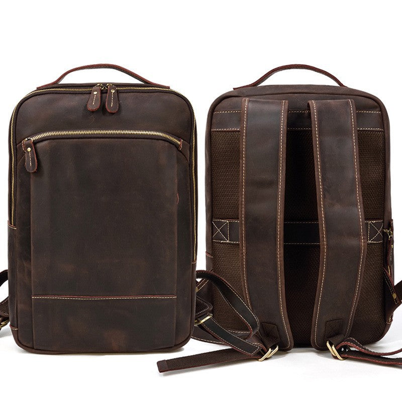 Women's & Men's & Crazy Horse Leather Retro Backpacks
