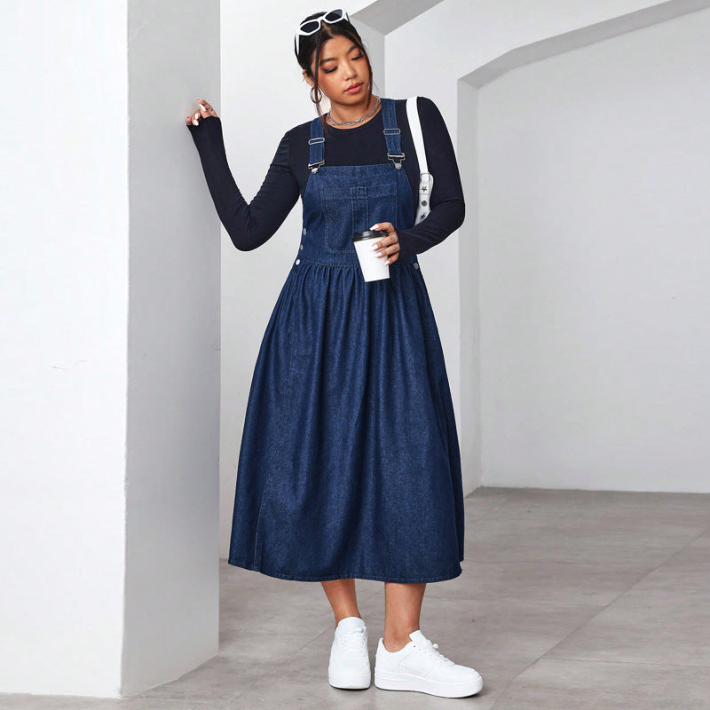 Women's Versatile Slimming Large Hem Suspender Dresses