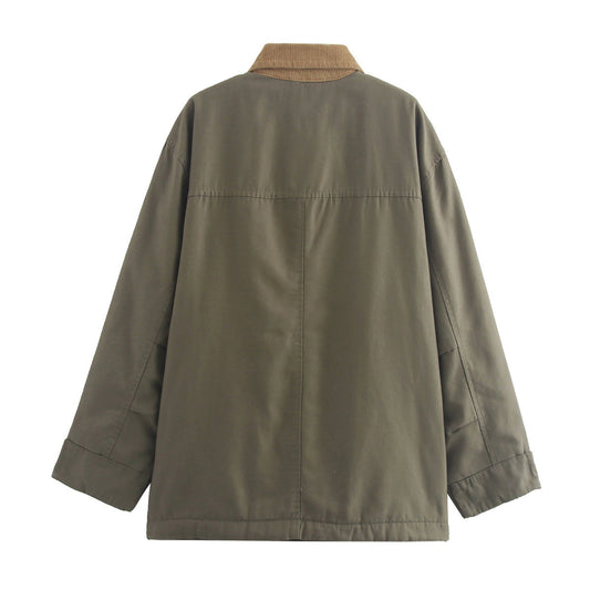 Women's Loose Large Profile Comfortable Windbreaker Canvas Coats