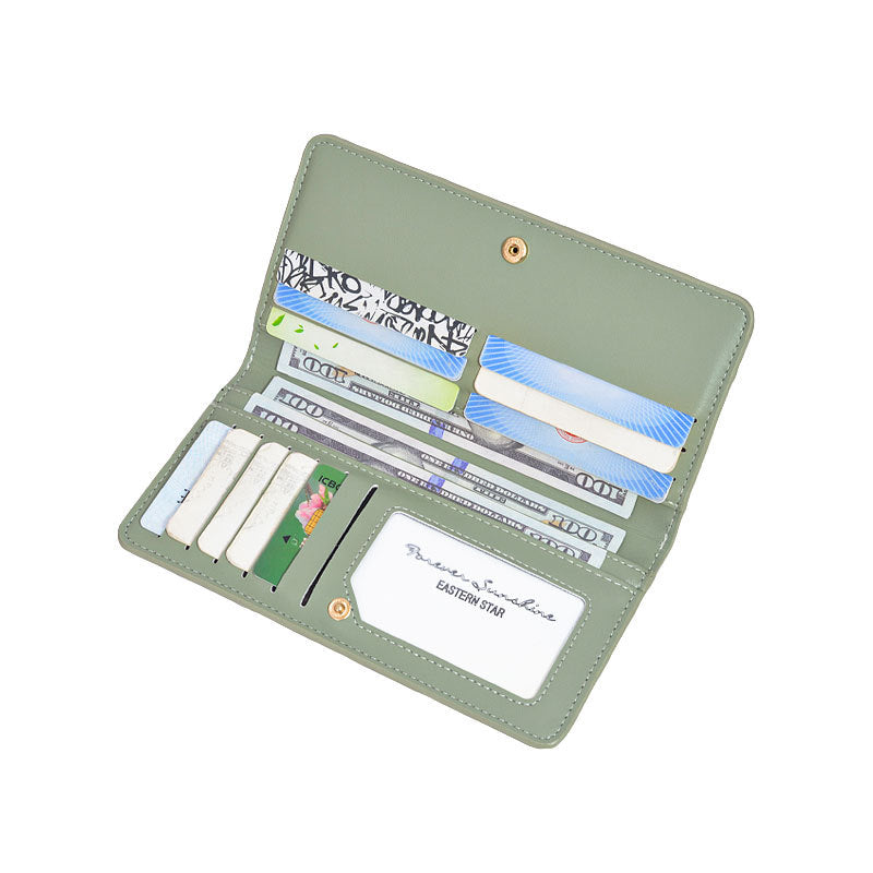 Women's Swiping Solid Color Credit Zipper Hasp Ladies Wallets