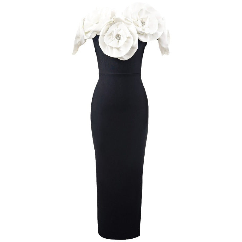 Women's Summer White Flower Bandage One-piece Dress Dresses