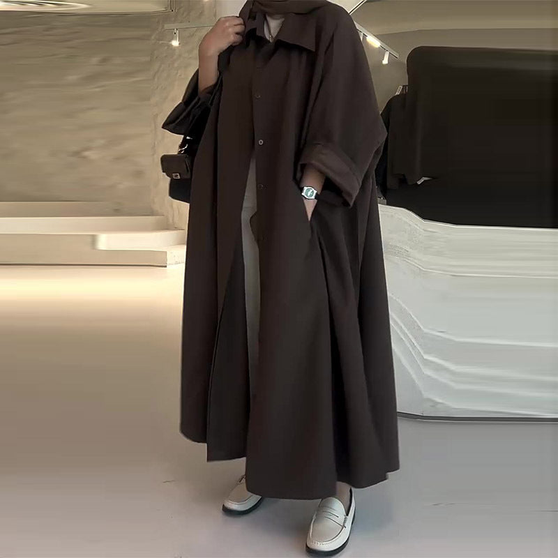 Women's Solid Color Simple Style Loose Versatile Coats
