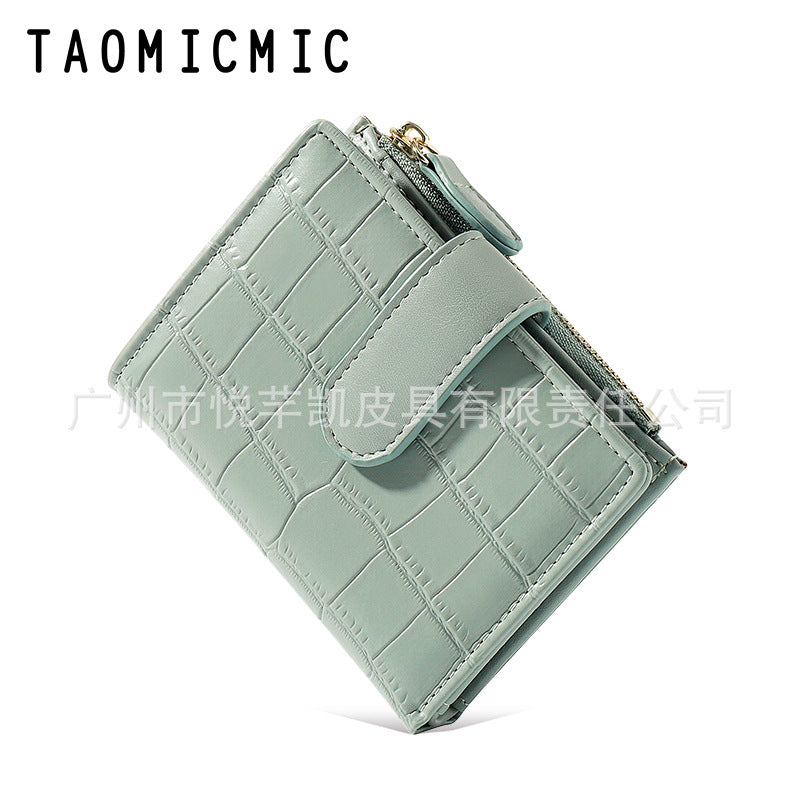 Women's Korean Style Folding Short Two-fold Zipper Ladies Wallets