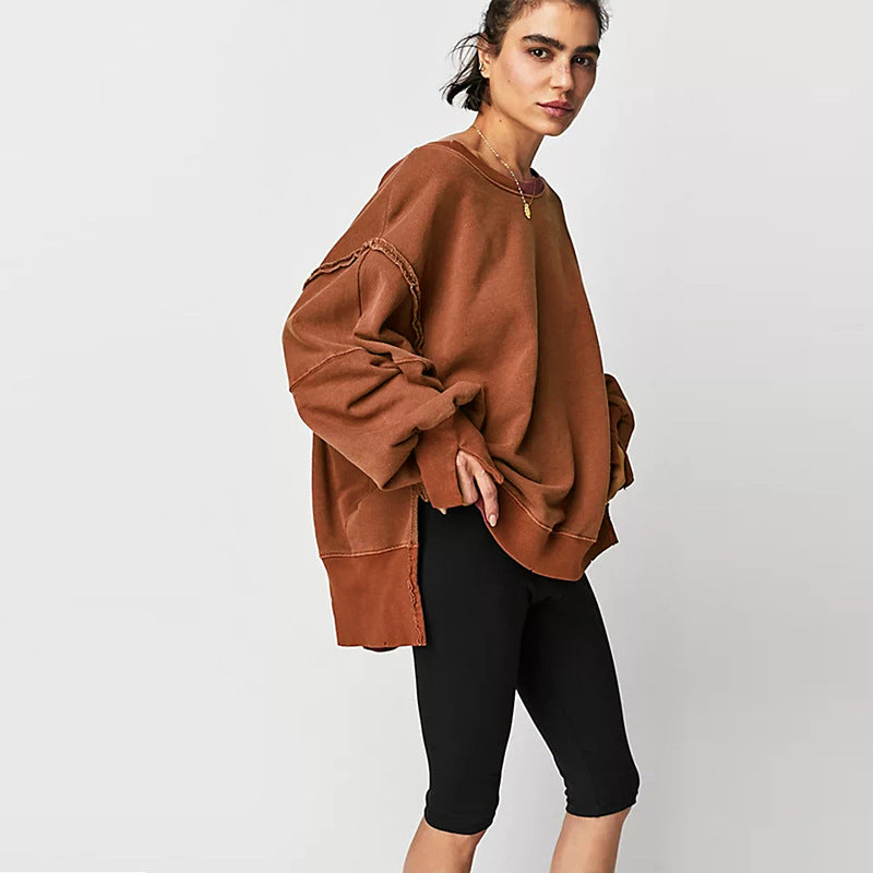 Women's Autumn Loose-fitting Solid Color Long Sleeves Sweaters