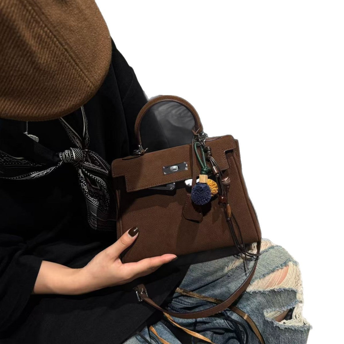 Women's High-grade Portable Kelly Matte Leather Fashion Crossbody Bags