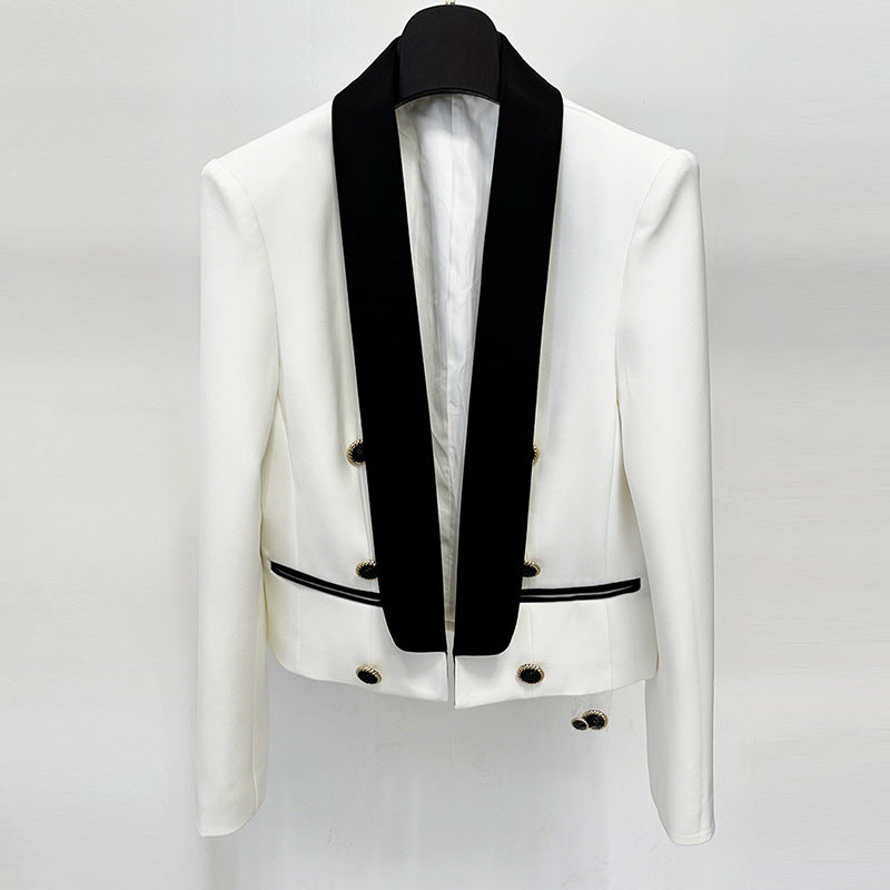 Innovative Fashion Contrast Color Green Collar Coats