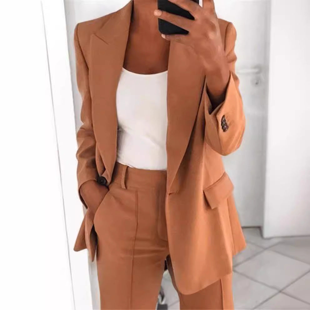 Women's Autumn Fashion Polo Collar Graceful Small Suit