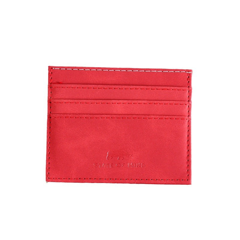 Slot Mini Leather Gift Promotion Double-sided Card Holder