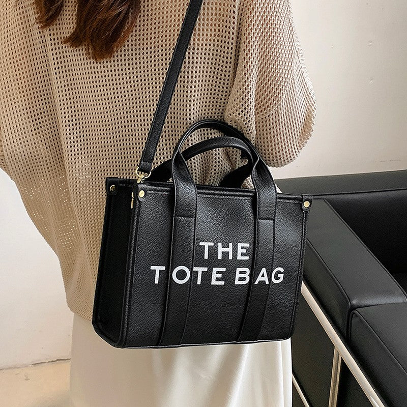 Women's Trendy Solid Color Letter Large Capacity Shoulder Bags