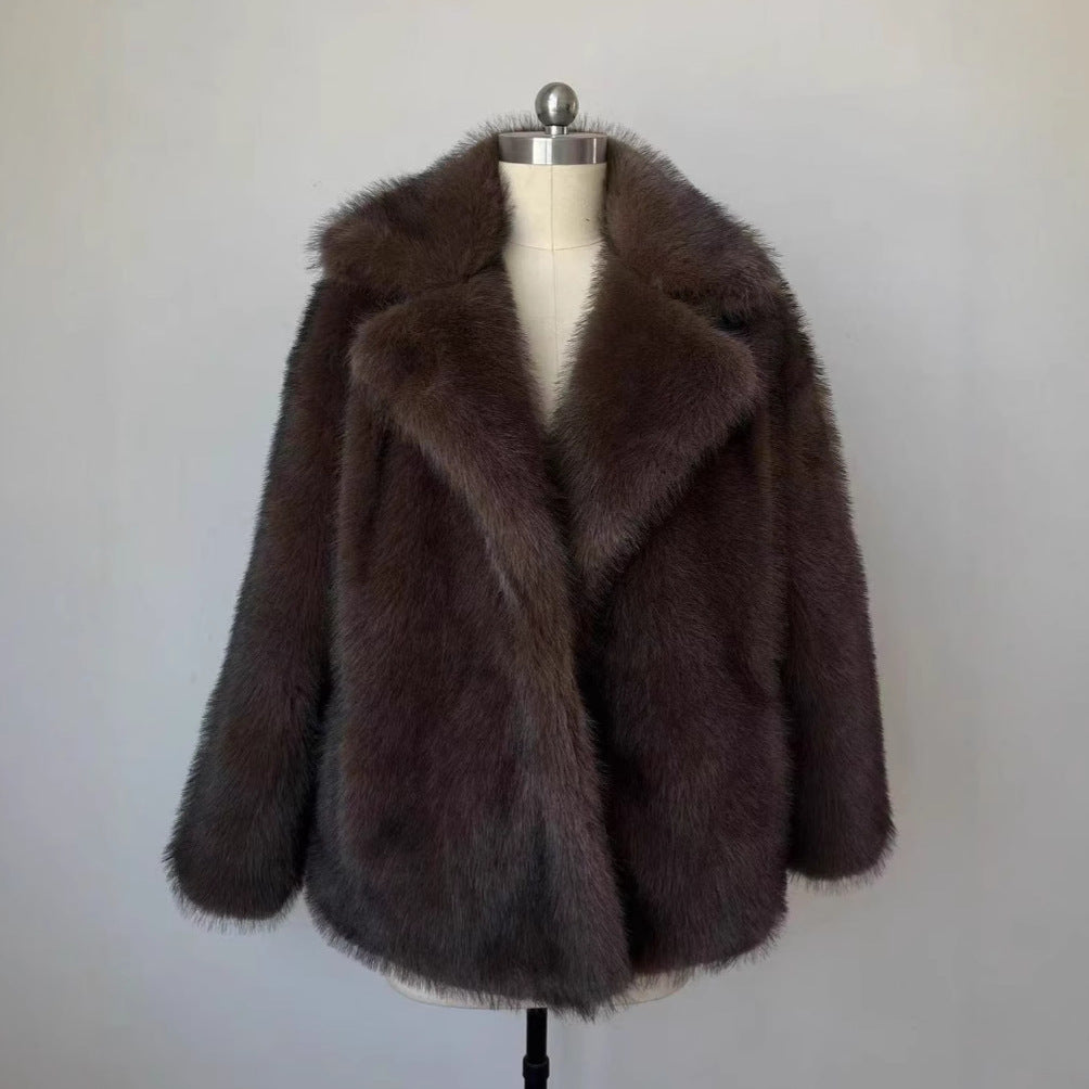 Women's Fur Fluffy Dyed Tip Fox Loose Coats