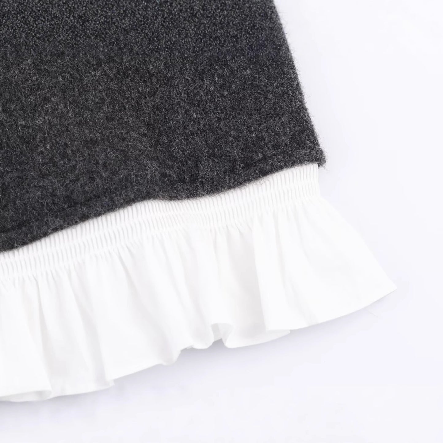 Women's Autumn Sweet Contrast Color Stitching Long-sleeved Sweaters