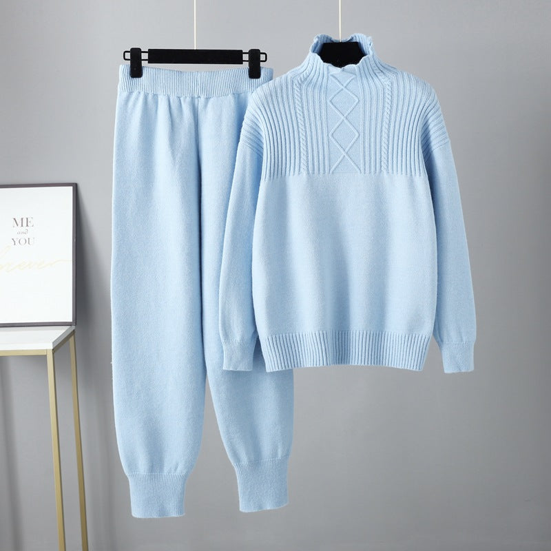 Women's Half Turtleneck Casual Loose Gentle Soft Glutinous Suits