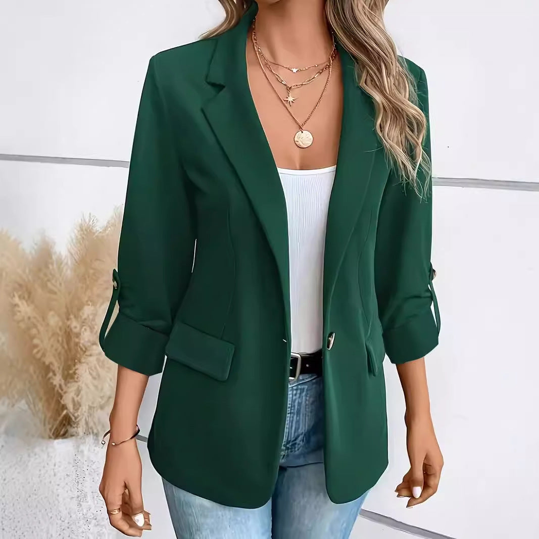Women's Fashionable Solid Color Long Sleeve Suits