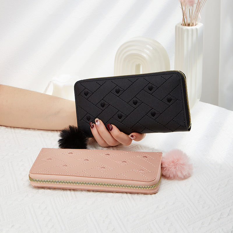 Korean Style Single Zipper Long Fashion Ladies Wallets