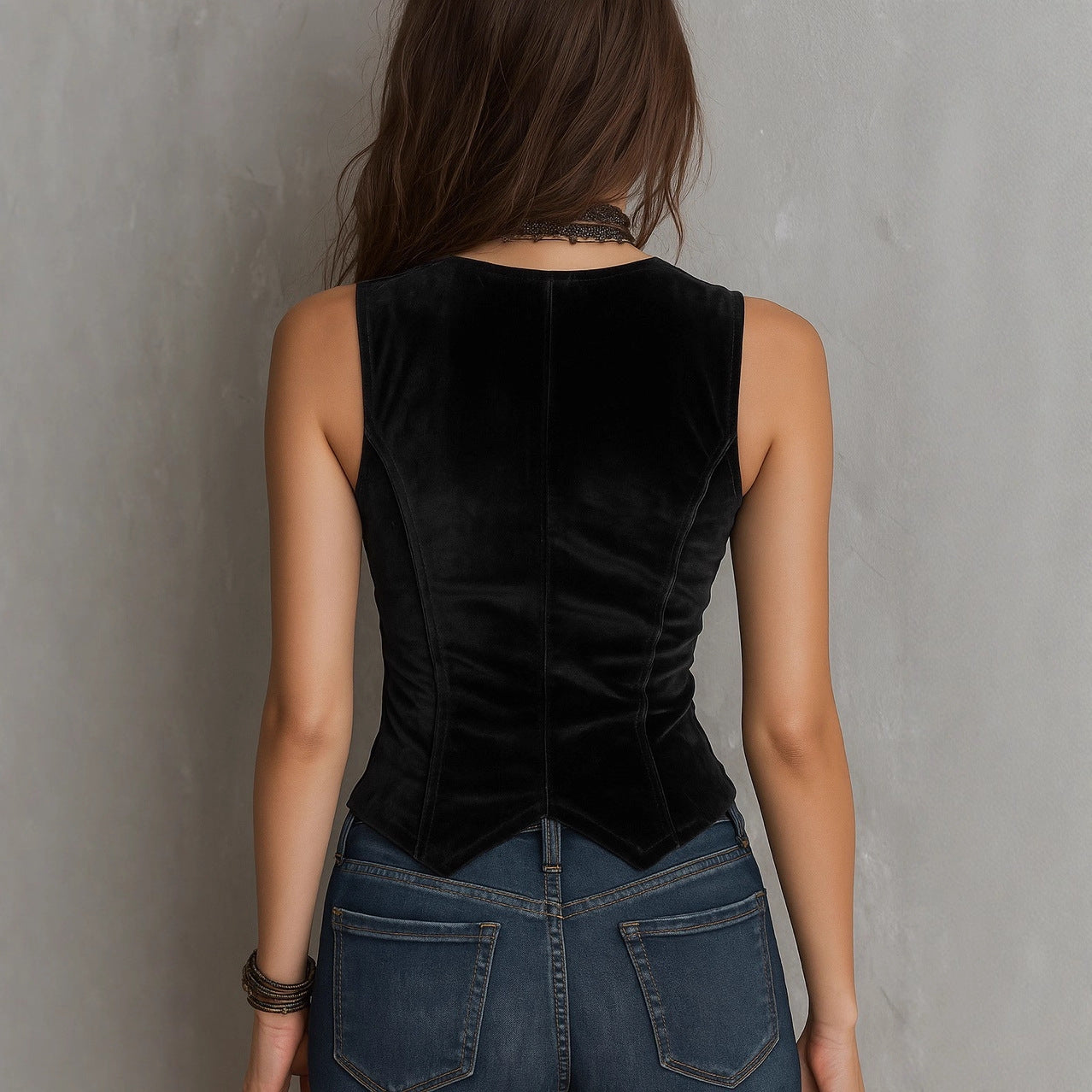 Commute Slim Fit Slimming Breasted Sleeveless Vests