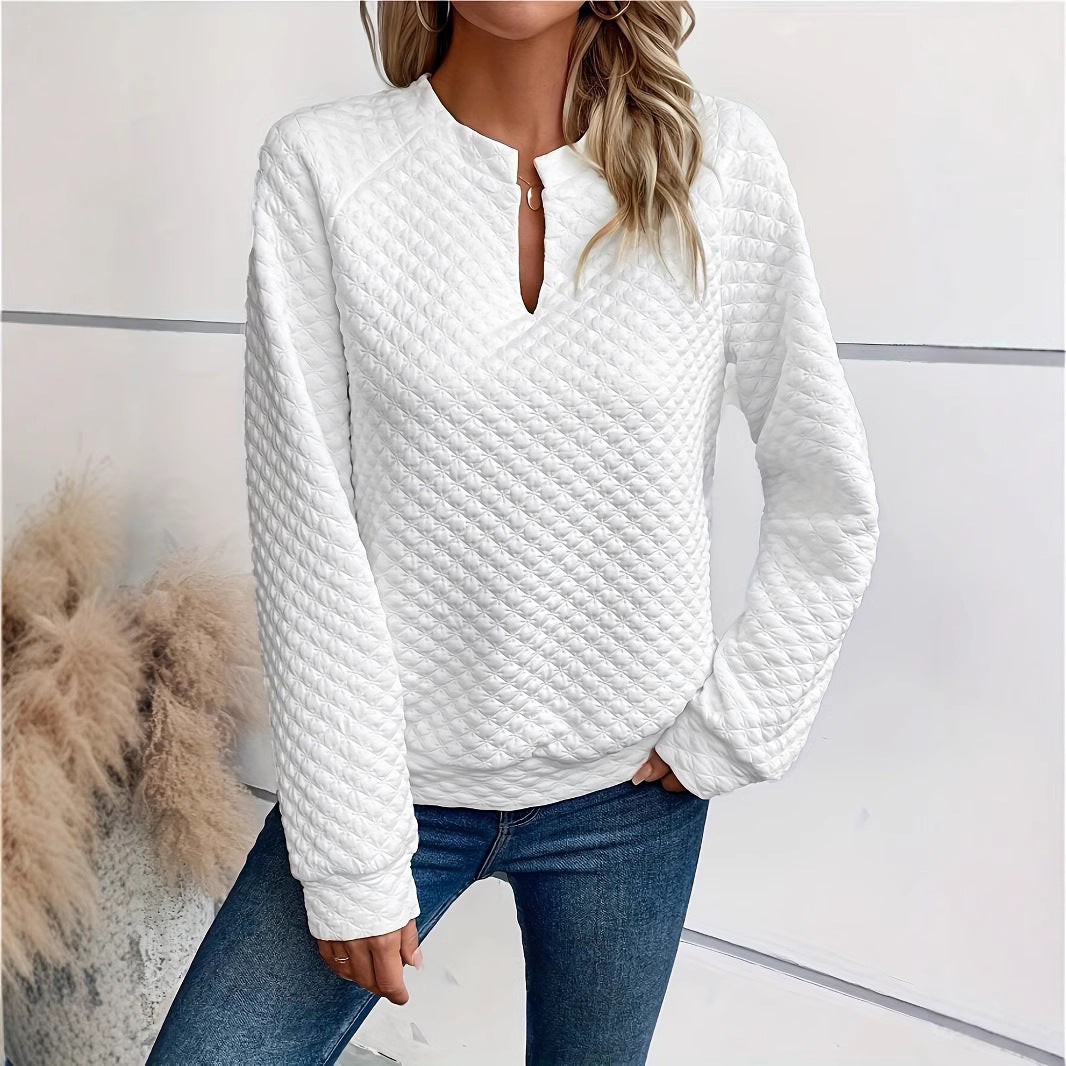 Women's Autumn Solid Color Deep Stitching Long Women's Sweater, Sweater