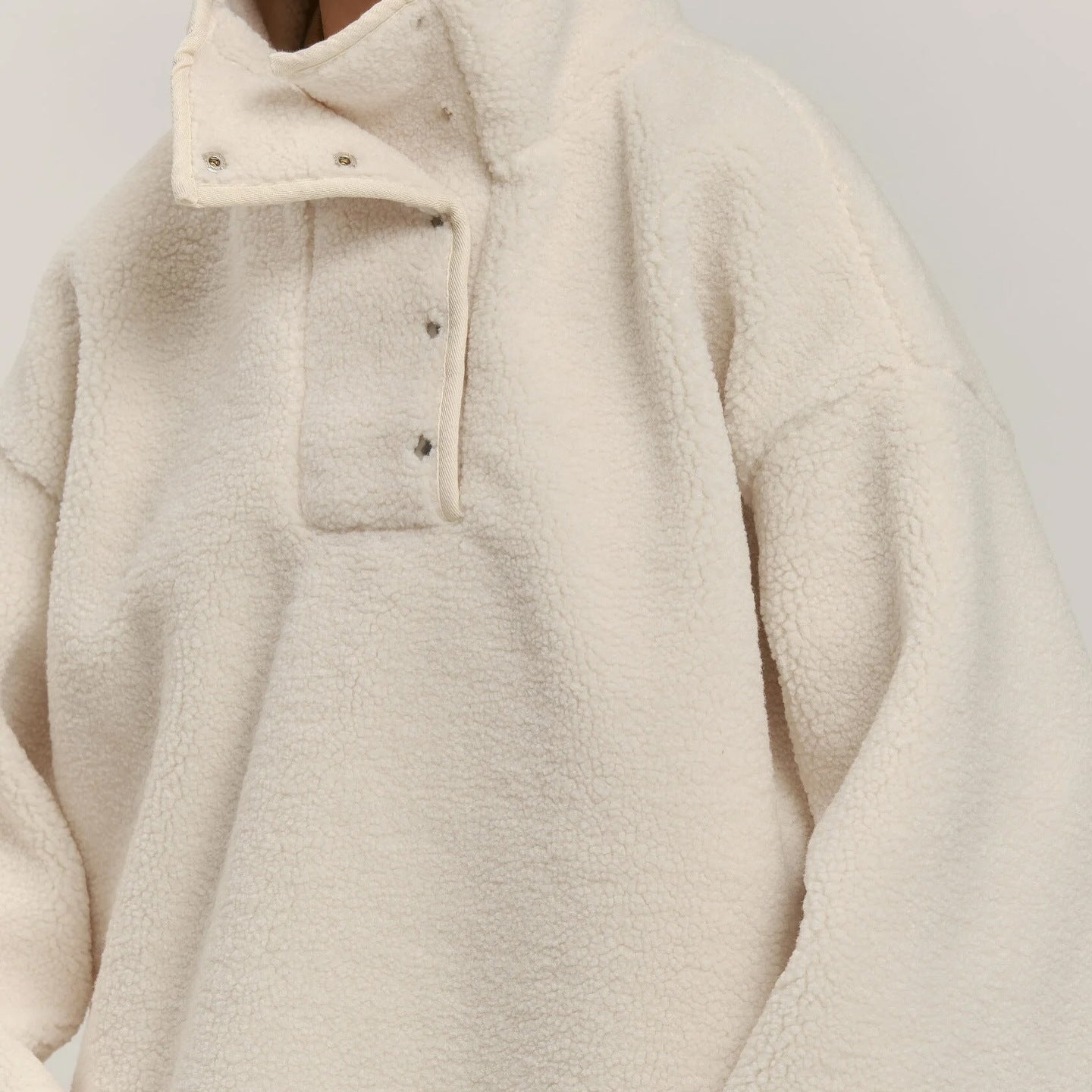 Women's Solid Color Turtleneck Berber Fleece High-grade Tops