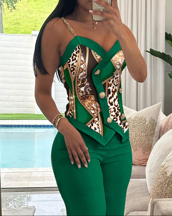 Women's Slim Fit Slimming Contrast Color Double Suits