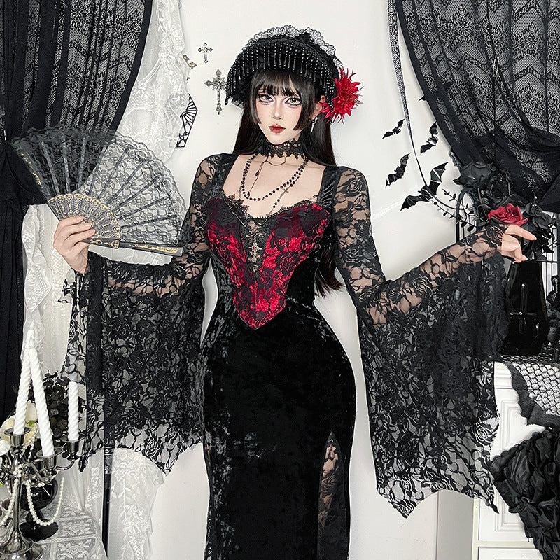 Vampire Chain Long-sleeved Dress Gothic Style Dresses