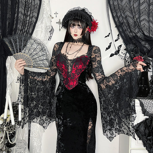 Vampire Chain Long-sleeved Dress Gothic Style Dresses