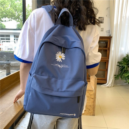 Cloth Korean Style Little Daisy Versatile Middle School Students' Schoolbags