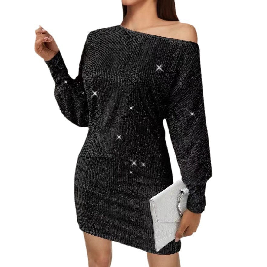 Women's Classy Casual Sequined Long-sleeved Dress Dresses
