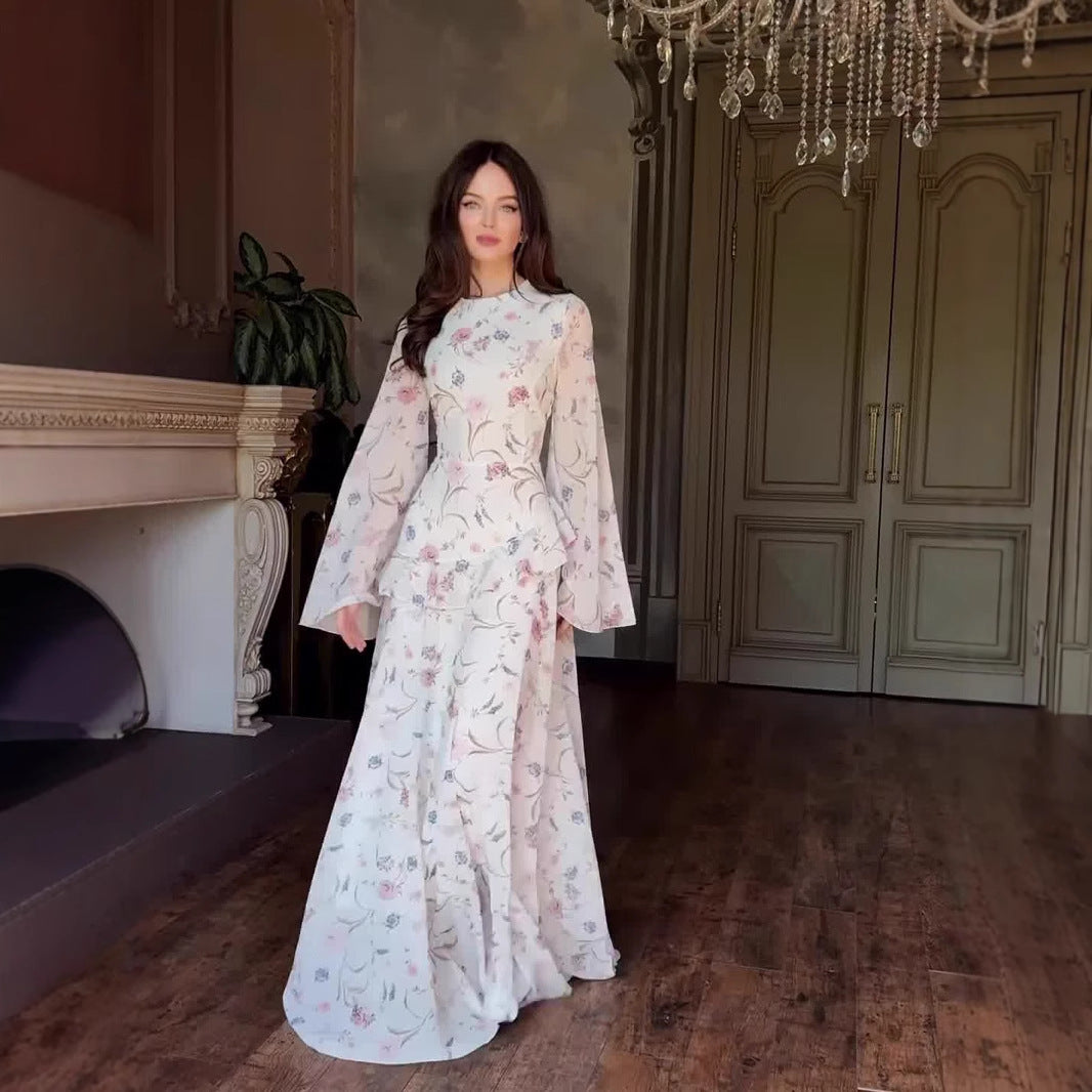 Women's Spring Floral Fresh Soft Temperament Long Dresses