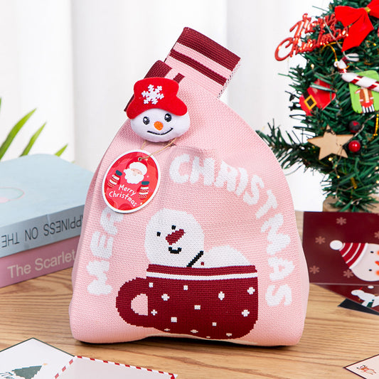 Children's Christmas Gift Apple Candy Eve Knitted Bags