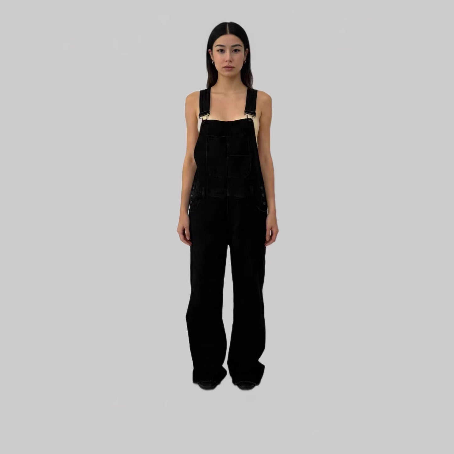 Women's Casual Loose Denim Brace Trousers One-piece Women's Jeans