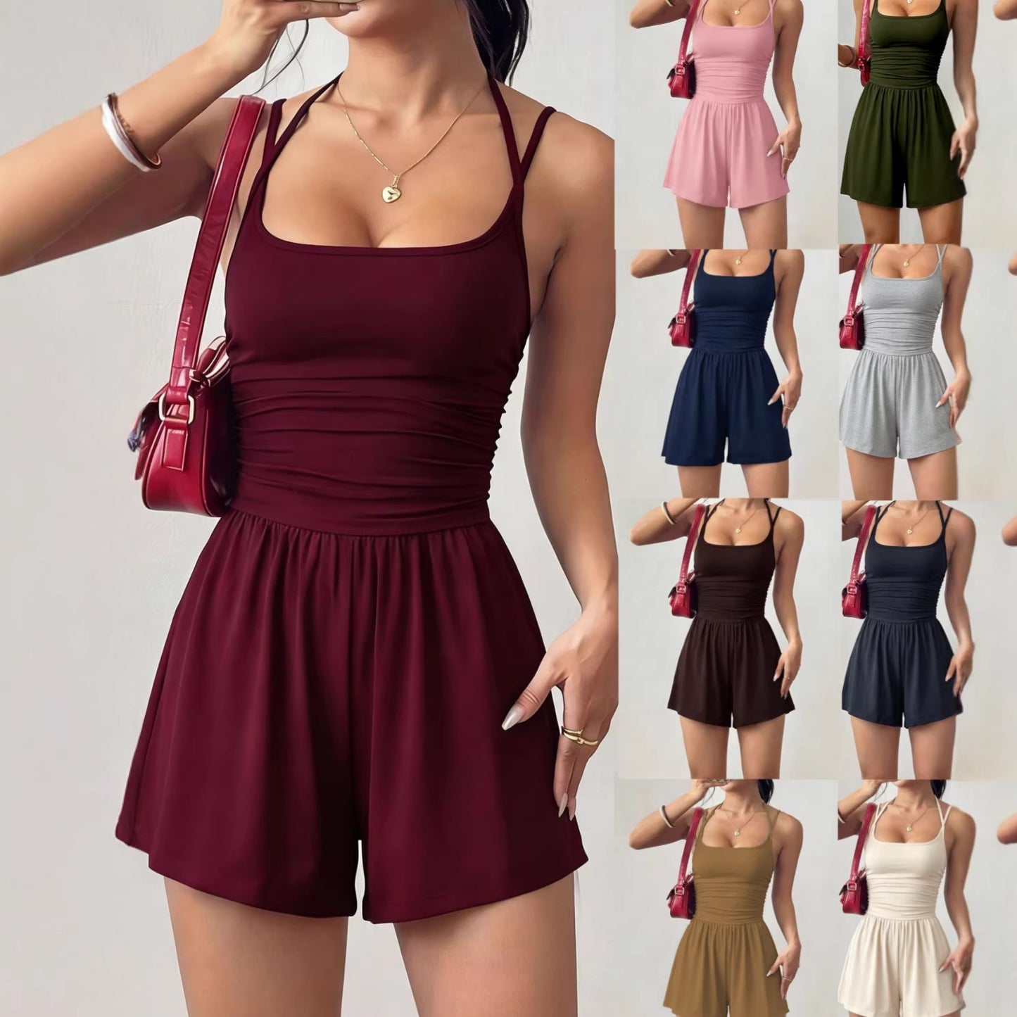 Women's Casual Summer Wide Leg Loose Wrapped Women's Jumpsuit/clothing