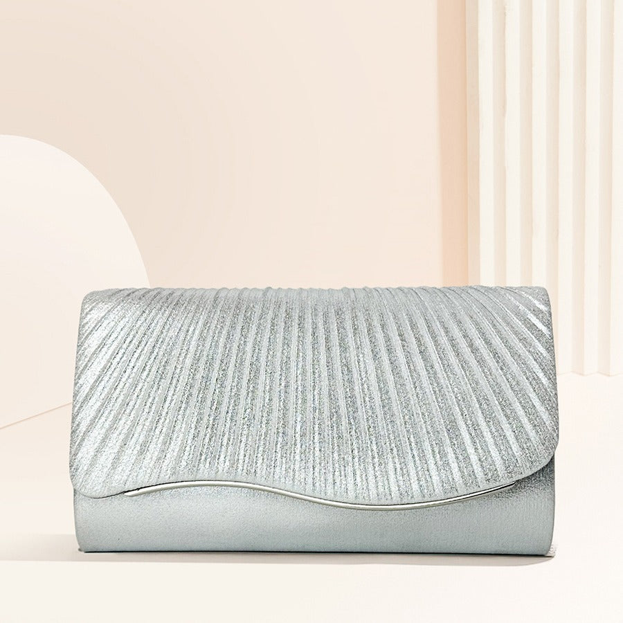 Simple Wrinkle Clutch Metal Wave Iron Evening Bags