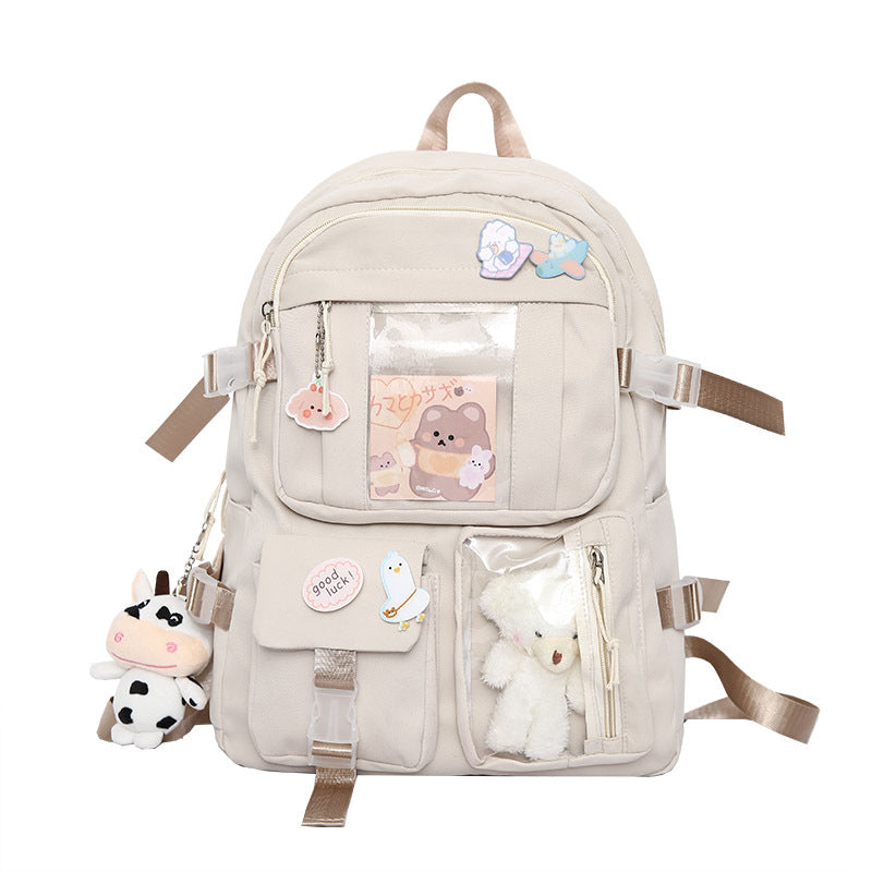 Schoolgirl Pendant Cartoon Cute Badge Bear Travel Bags