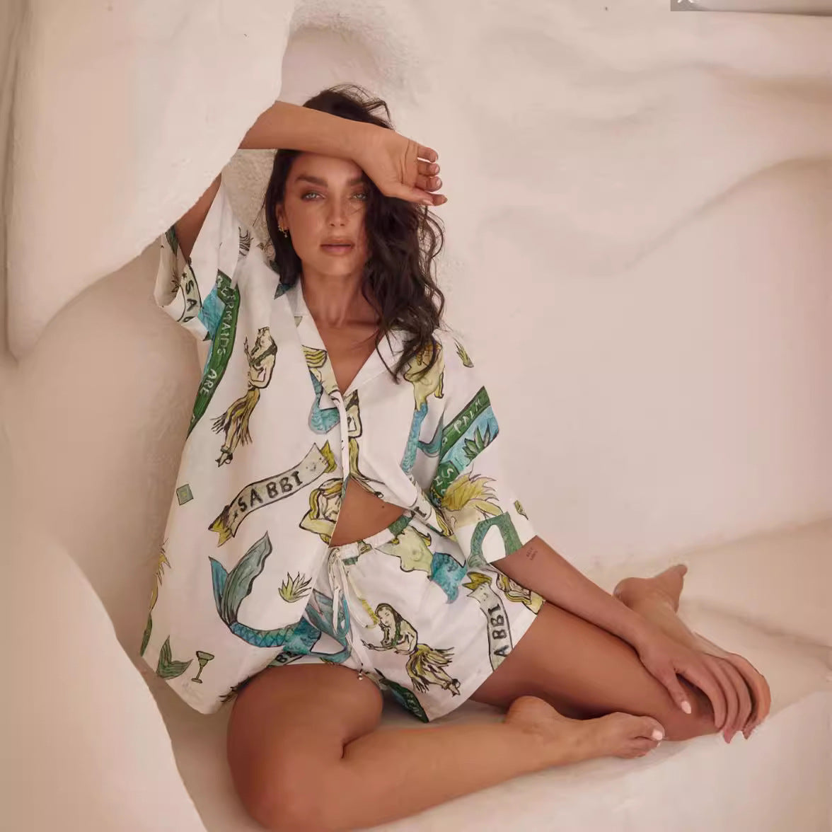 Classy Fashion Printed Linen Leisure Shirt Suits