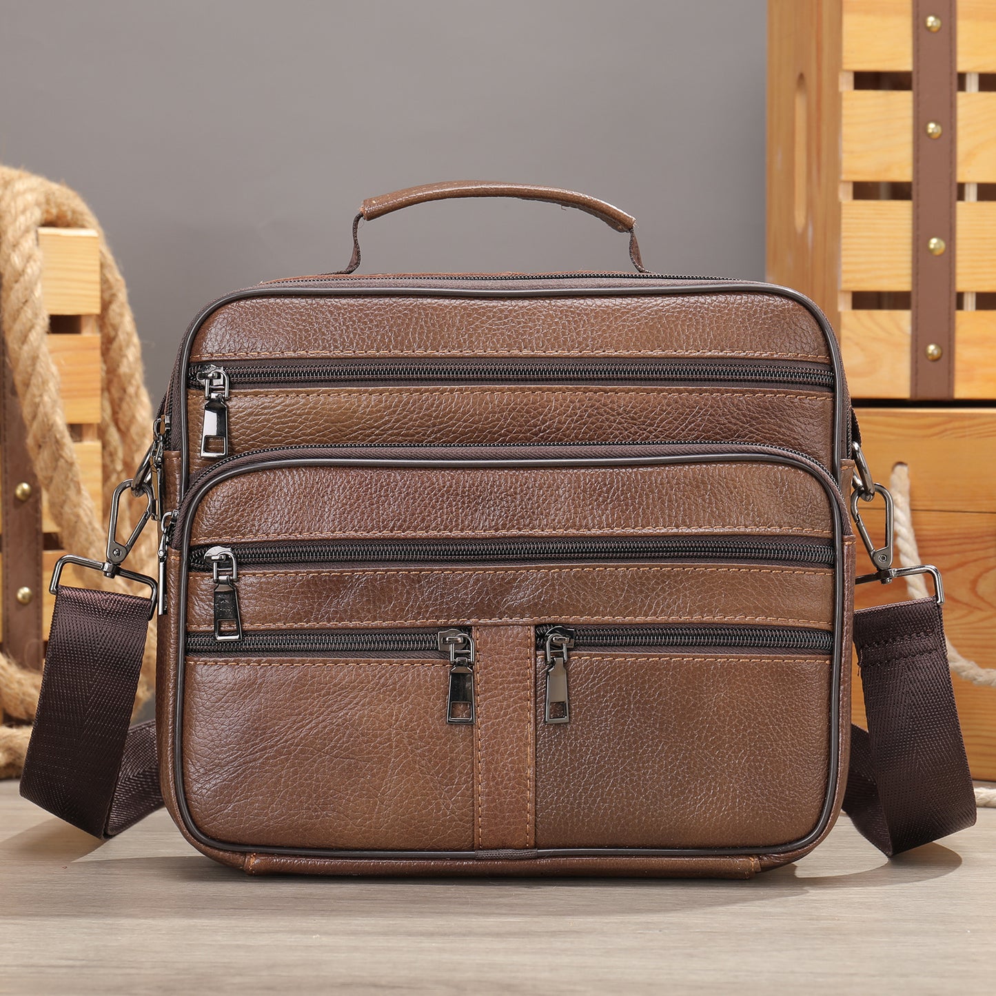 Men's Leather First Layer Cowhide Vintage Men's Messenger Bags