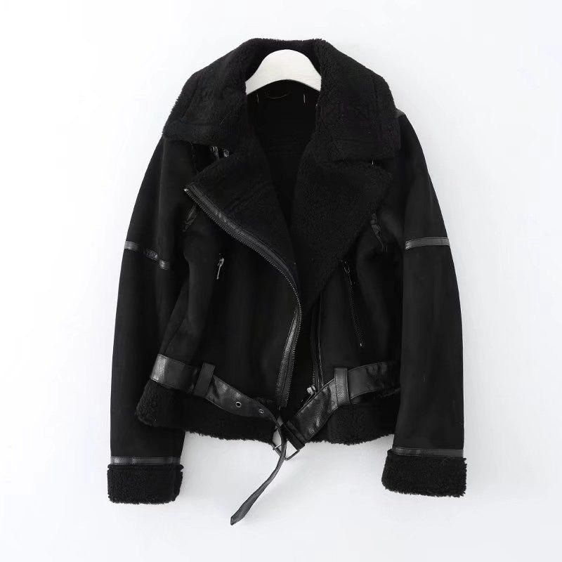 Women's Double-sided Fur Integrated Suede Fabric Coats
