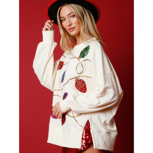 Women's Fashion Trend Sequined Long Sleeve Pullover Sweaters