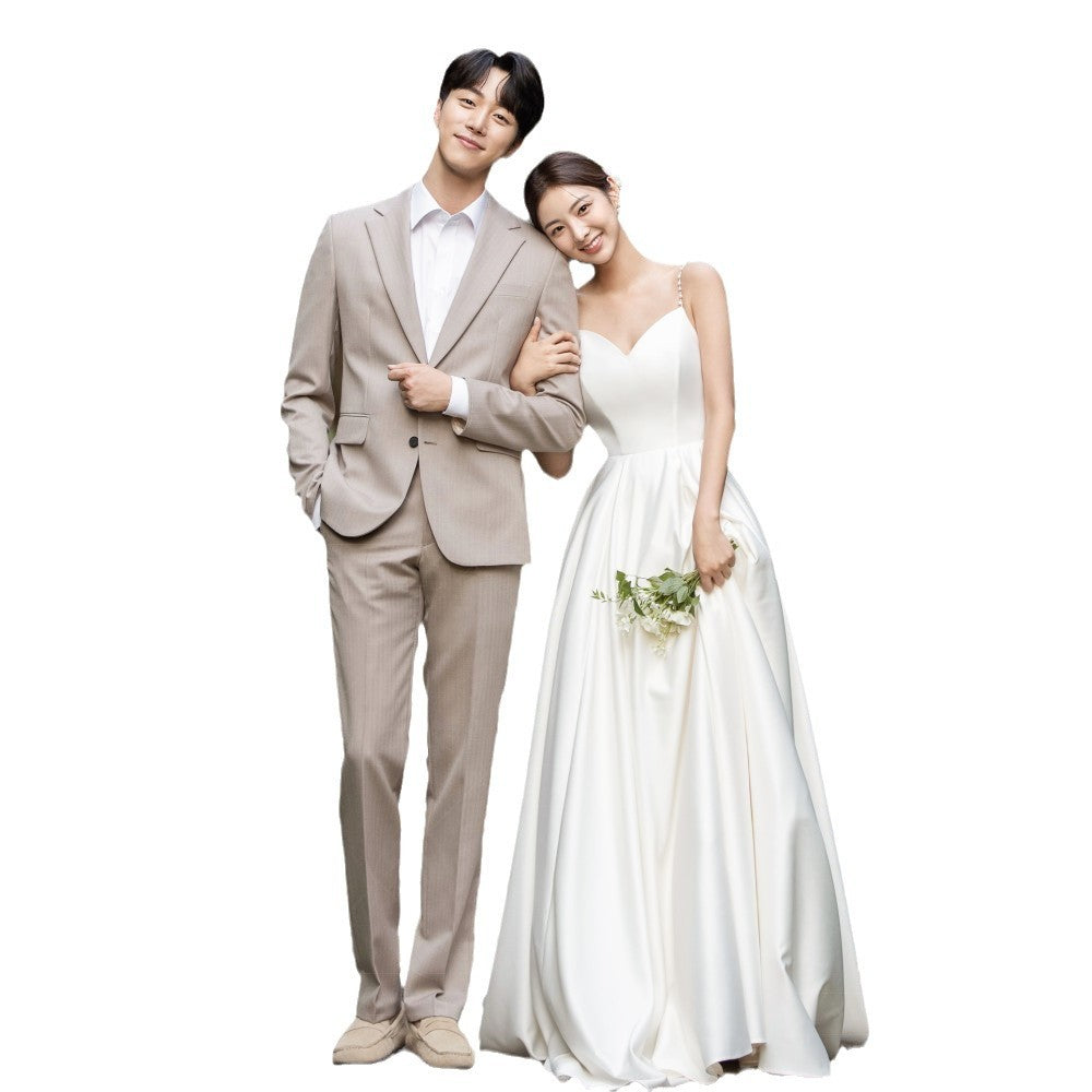 Pearl Suspender Dress Mori Travel Graphy Wedding Dresses