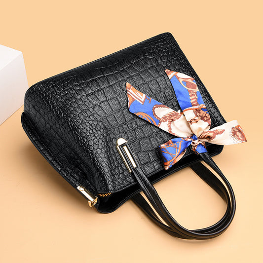 For Mom Fashionable Crocodile Pattern Large Handbags