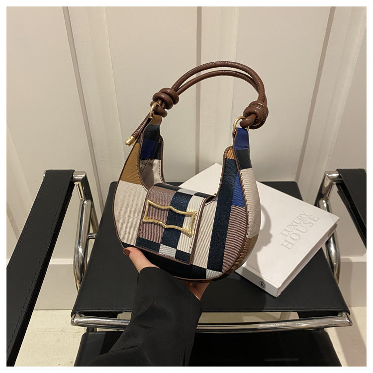 Women's Summer Fashion Crescent Simple Texture Design Crossbody Bags